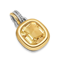 DY Mercer® Color Amulet Sterling Silver with 18K Yellow Gold, Champagne Citrine and Diamonds, 13mm