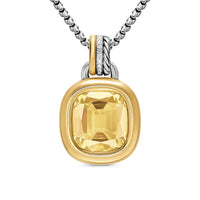 DY Mercer® Color Amulet Sterling Silver with 18K Yellow Gold, Champagne Citrine and Diamonds, 13mm