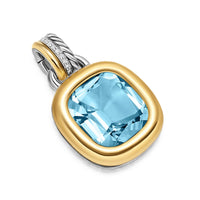 DY Mercer® Color Amulet Sterling Silver with 18K Yellow Gold, Sky Blue Topaz and Diamonds, 13mm