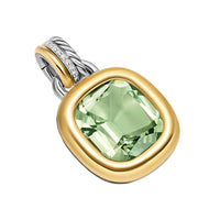 DY Mercer® Color Amulet Sterling Silver with 18K Yellow Gold, Prasiolite and Diamonds, 13mm