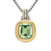 DY Mercer® Color Amulet Sterling Silver with 18K Yellow Gold, Prasiolite and Diamonds, 13mm