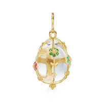Temple St. Clair 18K Yellow Gold Diamond, Rock Crystal, and Mixed Gemstone Fiori Amulet