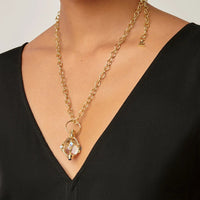 Temple St. Clair 18K Yellow Gold Rock Crystal, Blue Moonstone, and Tanzanite Classic Amulet