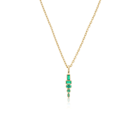 18K Yellow Emerald Totem Pendant