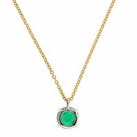 Platinum & 18K Yellow Gold Emerald Necklace
