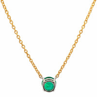 18K Yellow Gold & Platinum Emerald Necklace