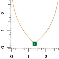 18K Yellow Gold Emerald Pendant Necklace