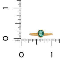 18K Yellow Gold Baguette Emerald Bezel Set Ring