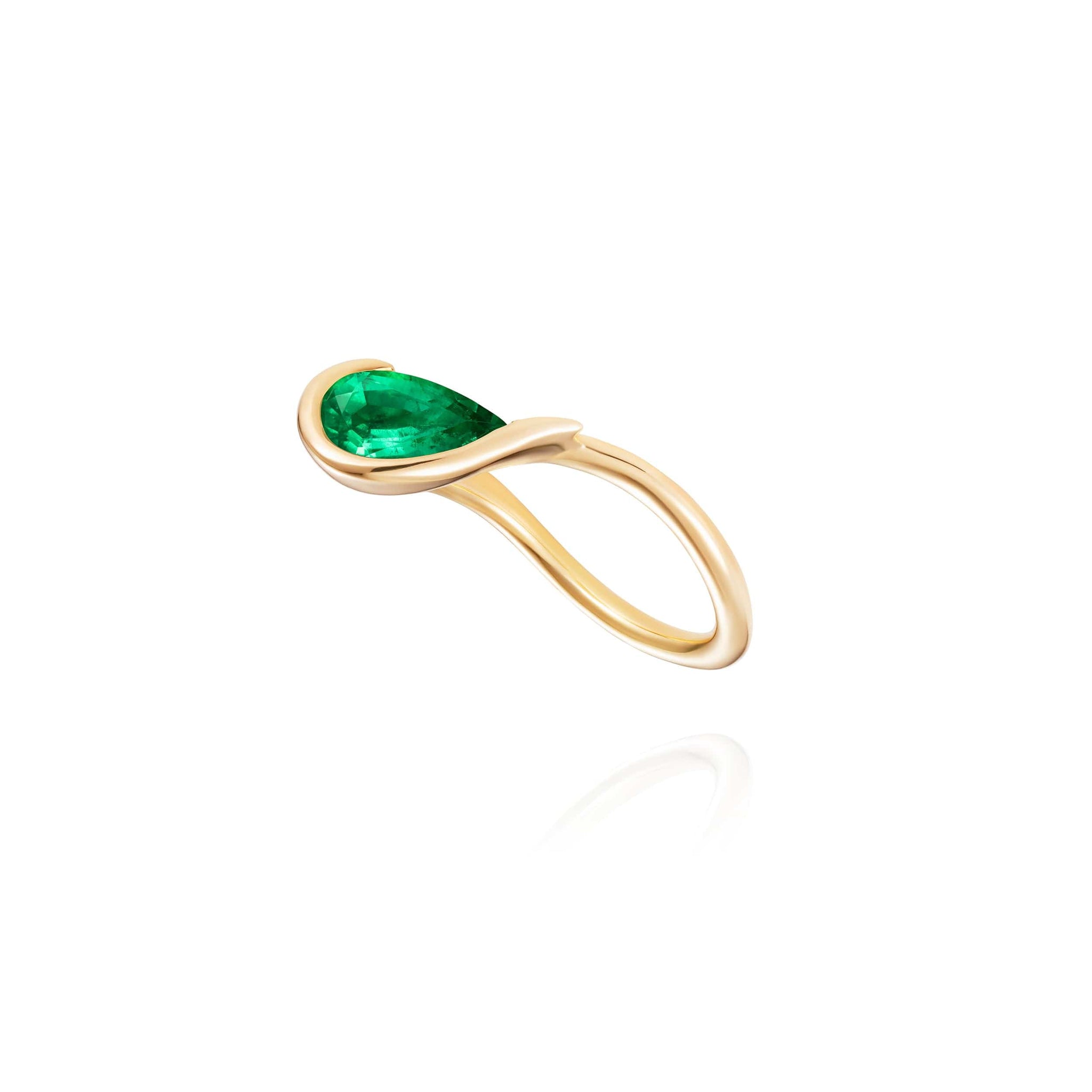 18K Yellow Gold and Emerald Ignite Ring