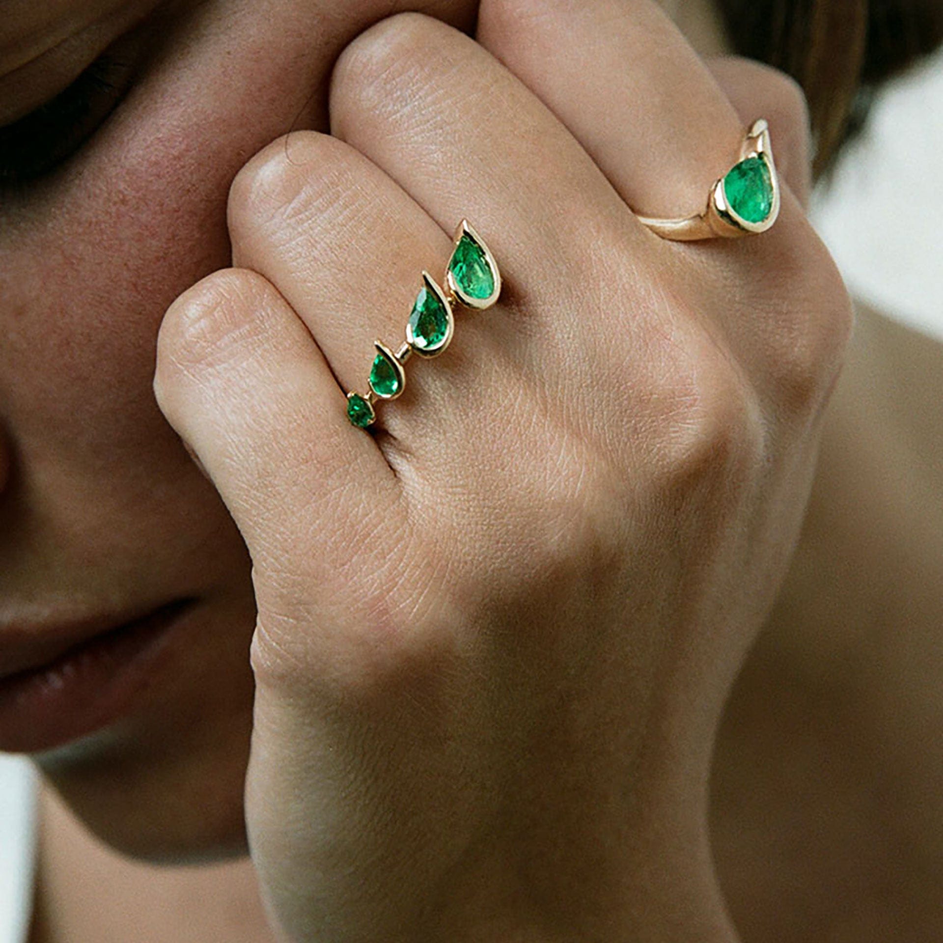 18K Yellow Gold and Emerald Ignite Ring