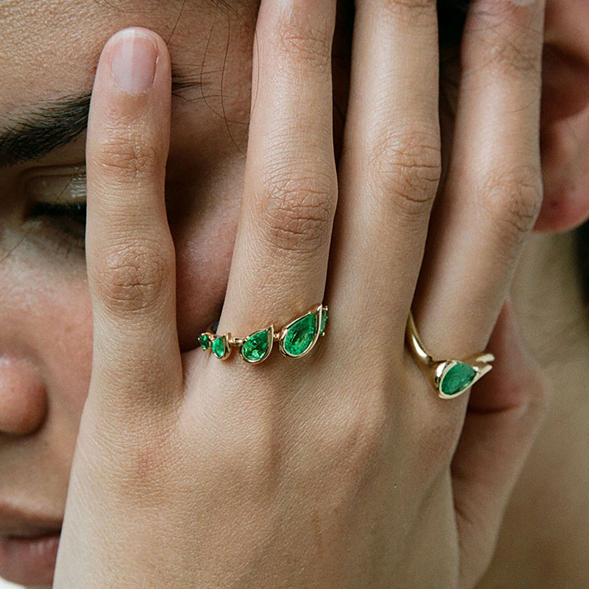 18K Yellow Gold and Emerald Ignite Ring