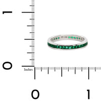 18K White Gold Channel Set Emerald Eternity Band