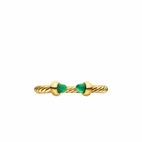 Micro Cablespira® Flex Open Ring 18K Yellow Gold with Emeralds, 2.5mm