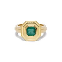 Azlee 18K Yellow Gold Square Emerald Staircase Ring