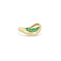 Zoe Chicco 14K Yellow Gold Graduated Emerald Wave Ring