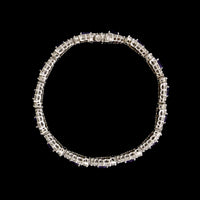 14K White Gold Estate Amethyst and Diamond Bracelet