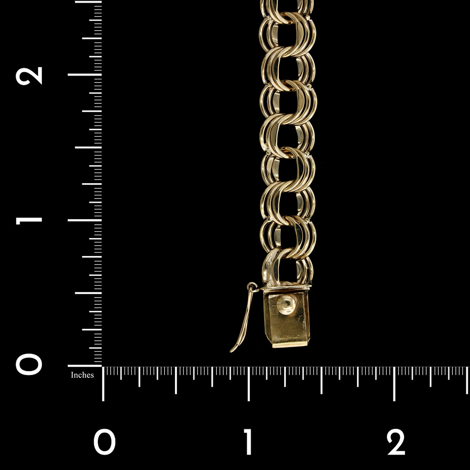 14K Yellow Gold Estate Triple Link Charm Bracelet