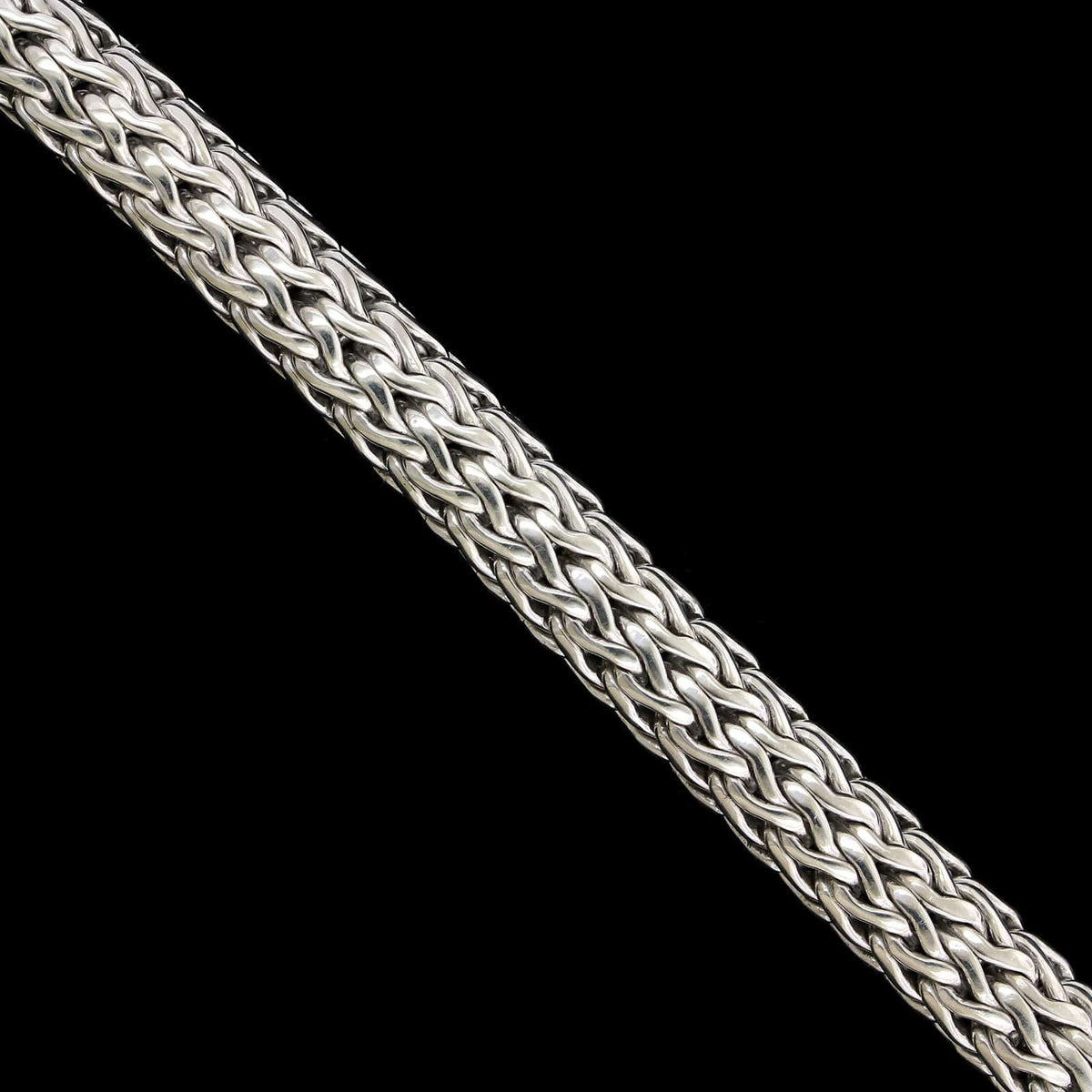 John Hardy Sterling Silver Estate Diamond Pave Classic Chain Bracelet