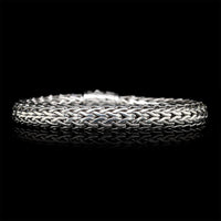 John Hardy Sterling Silver Estate Diamond Pave Classic Chain Bracelet