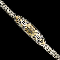 John Hardy Stering Silver 18K Yellow Gold Estate Dot Station Bracelet