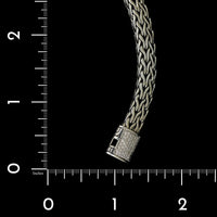 John Hardy Sterling Silver Estate Diamond Clasp Classic Collection Knife Edge Bracelet