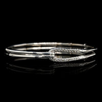 John Hardy Stering Silver Estate Diamond Bamboo Collection Hook Bracelet