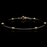 18K Two-tone Gold Estate Bead Bracelet
