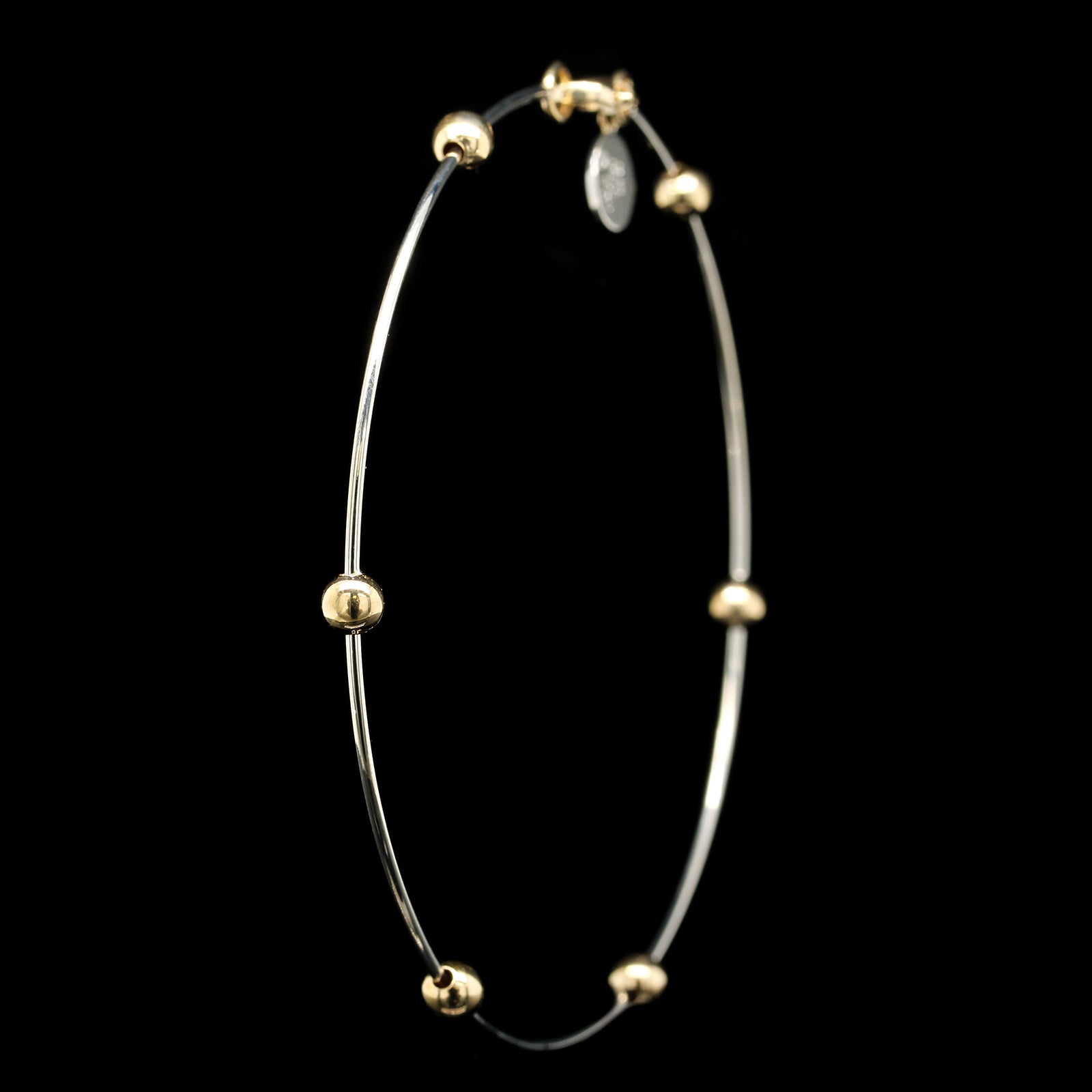 18K Two-tone Gold Estate Bead Bracelet