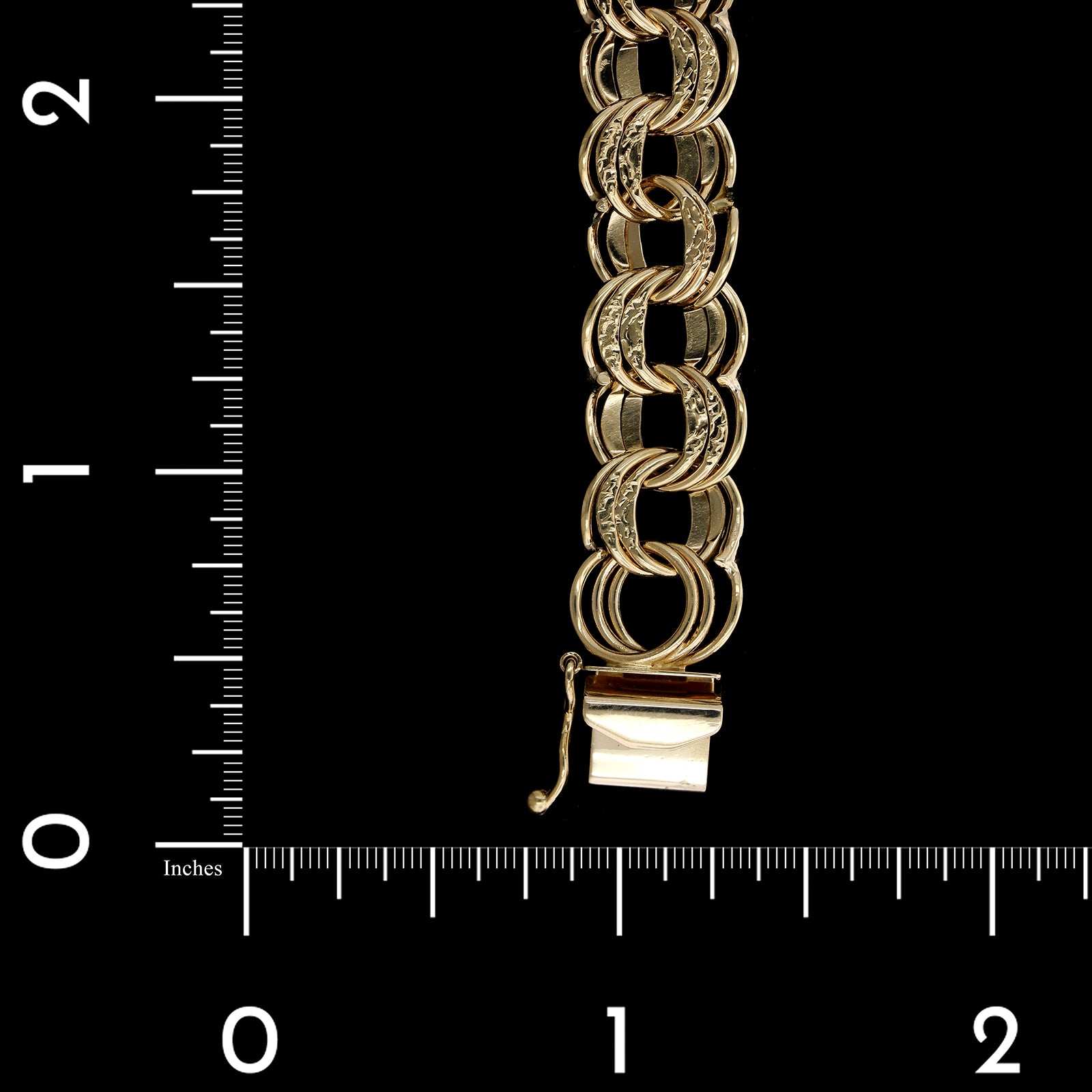 14K Yellow Gold Estate Triple Link Charm Bracelet