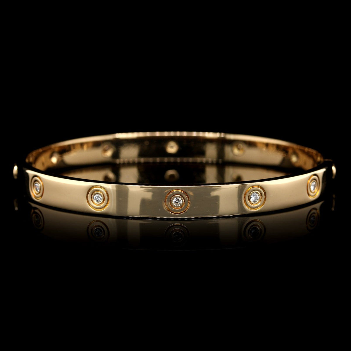 Cartier 18K Yellow Gold Estate Diamond Love Bracelet