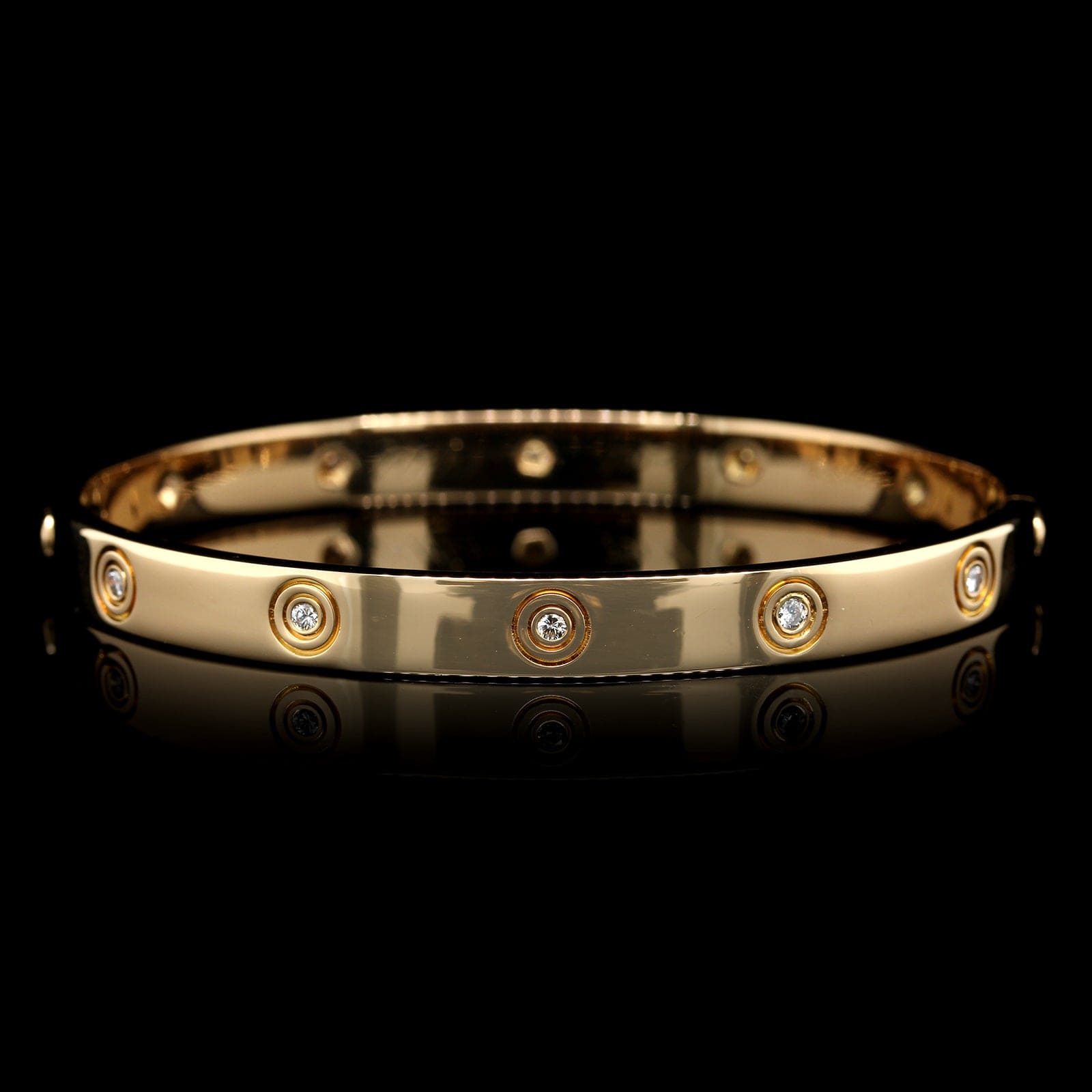 Cartier 18K Yellow Gold Estate Diamond Love Bracelet