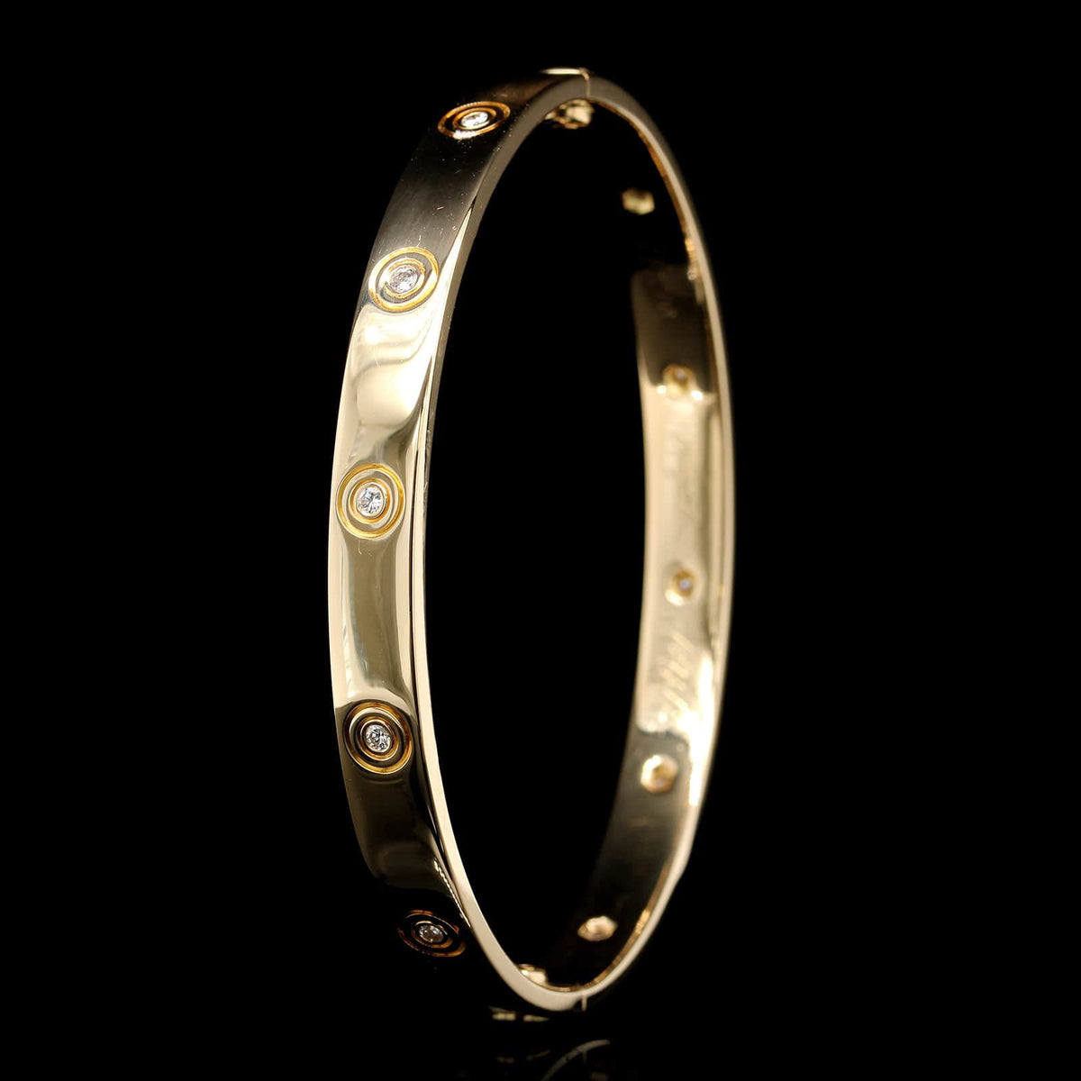 Cartier 18K Yellow Gold Estate Diamond Love Bracelet