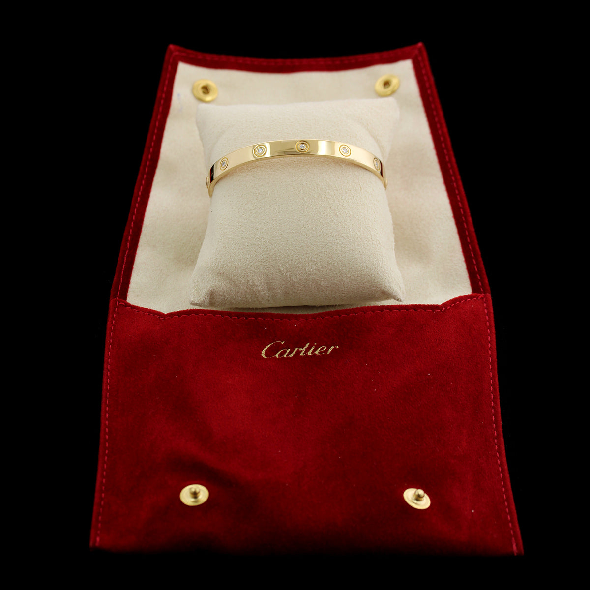 Cartier 18K Yellow Gold Estate Diamond Love Bracelet