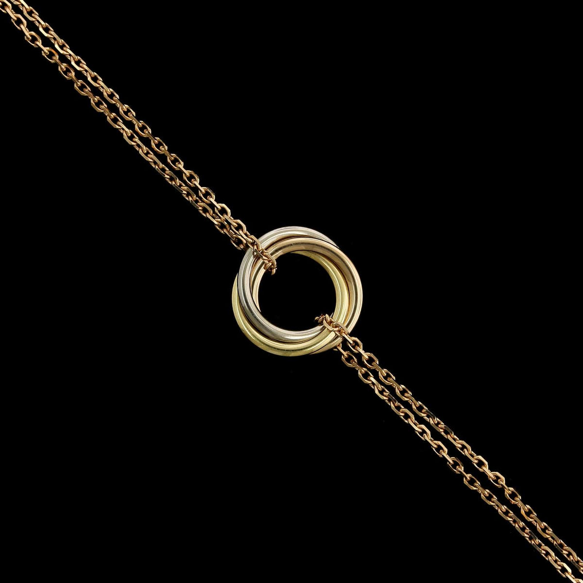 Cartier 18K Tricolor Gold Estate Trinity Bracelet