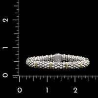 Lagos Sterling Silver and 18k Yellow Gold Estate Caviar Station Bracelet