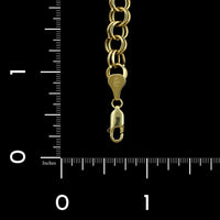 14K Yellow Gold Estate Double Link Charm Bracelet