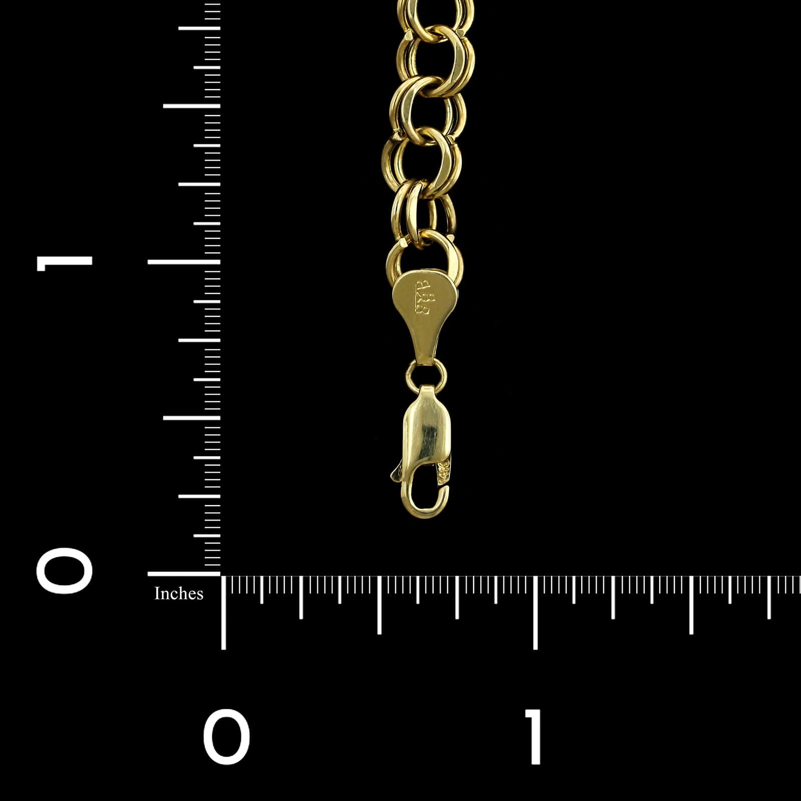 14K Yellow Gold Estate Double Link Charm Bracelet