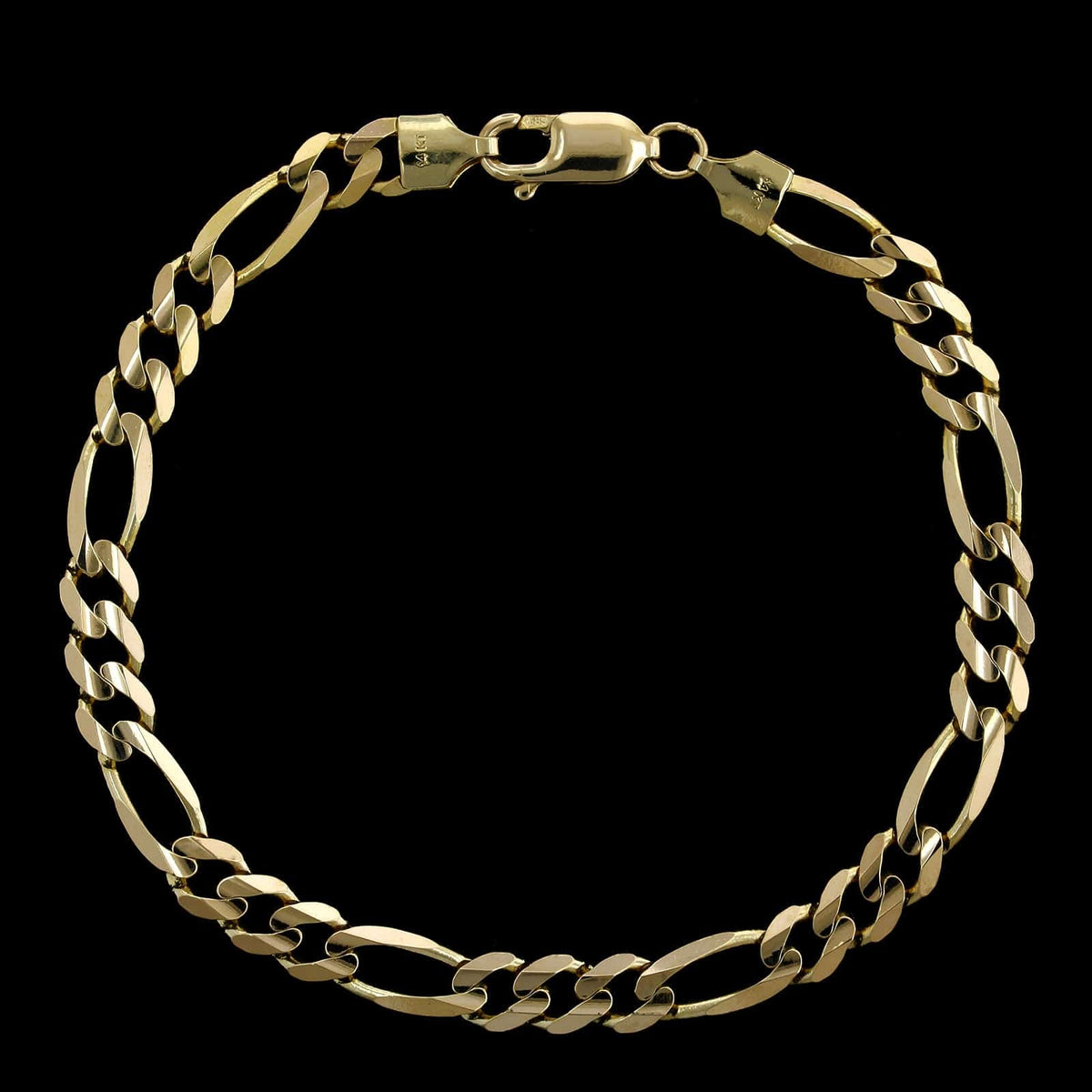 14K Yellow Gold Estate Figaro Link Bracelet