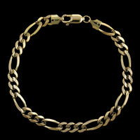 14K Yellow Gold Estate Figaro Link Bracelet