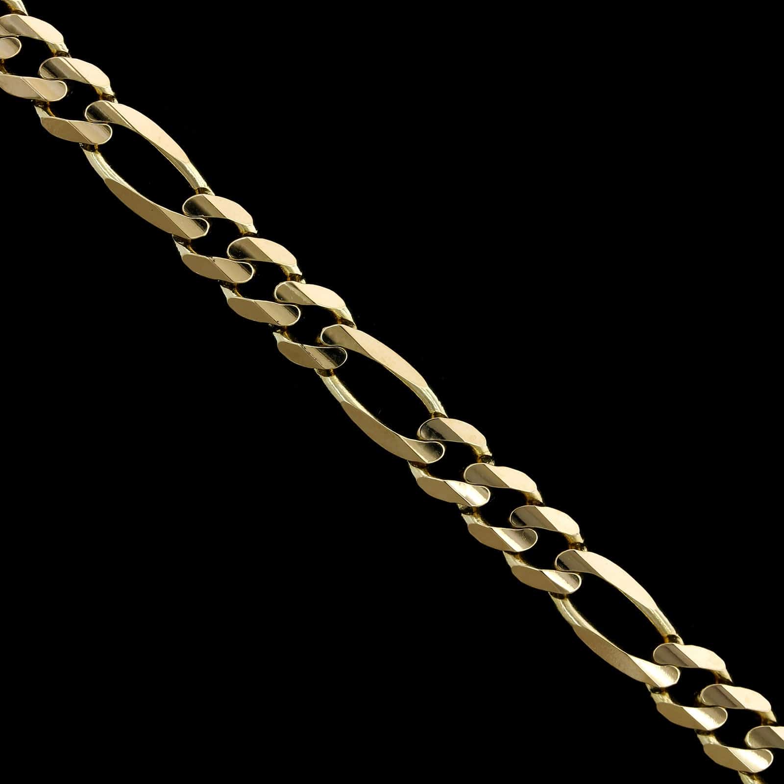 14K Yellow Gold Estate Figaro Link Bracelet