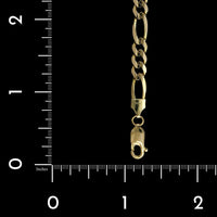 14K Yellow Gold Estate Figaro Link Bracelet