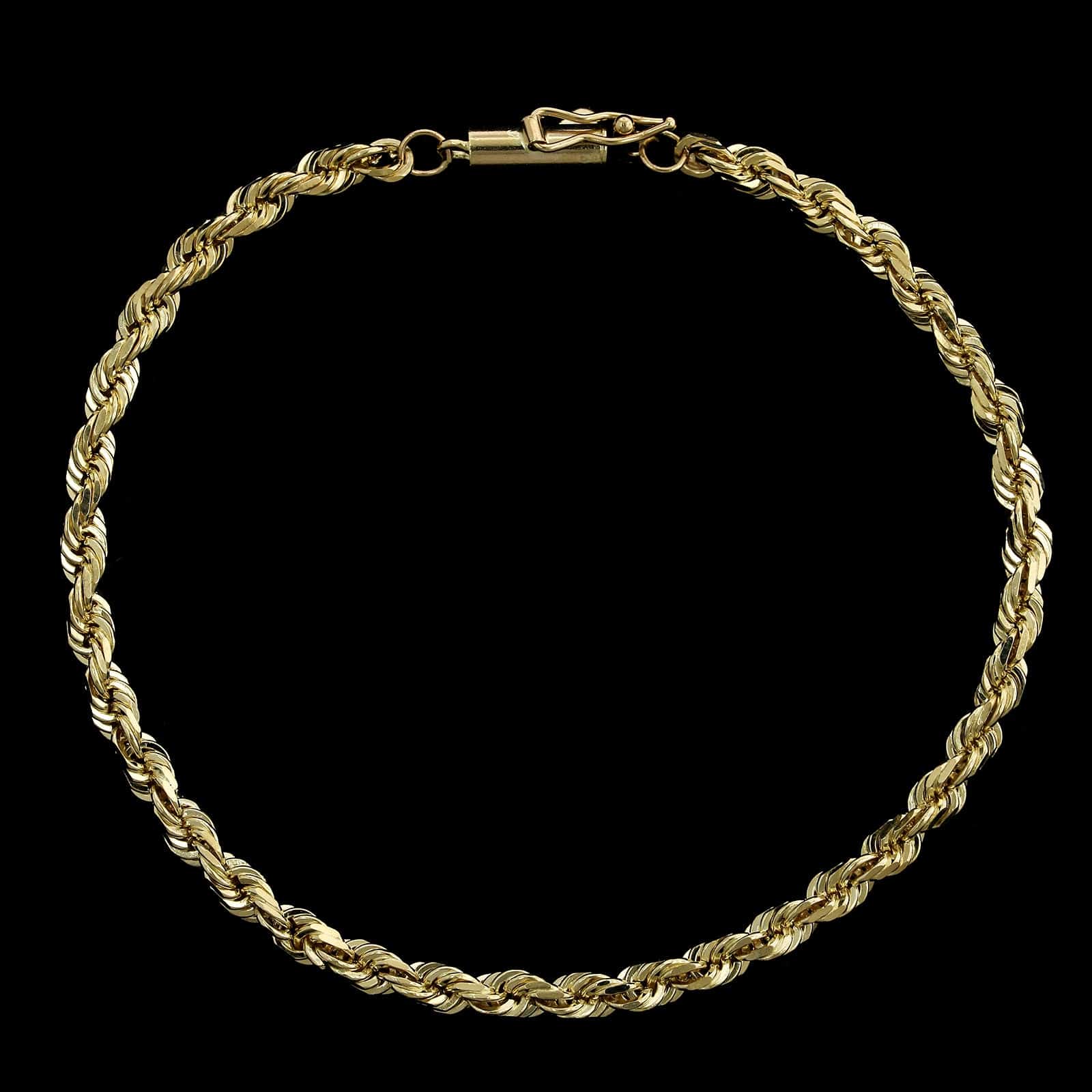 14K Yellow Gold Estate Rope Bracelet