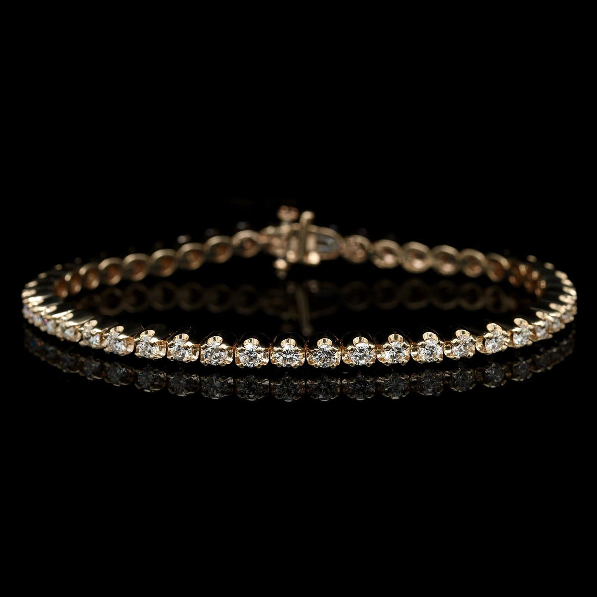 14K Yellow Gold Estate Diamond Tennis Bracelet