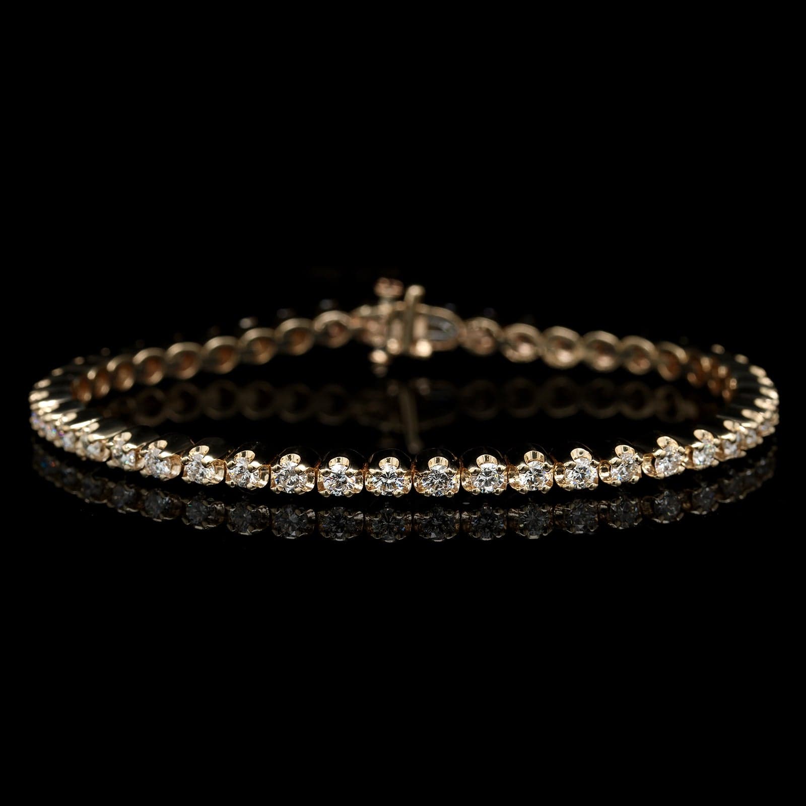 14K Yellow Gold Estate Diamond Tennis Bracelet