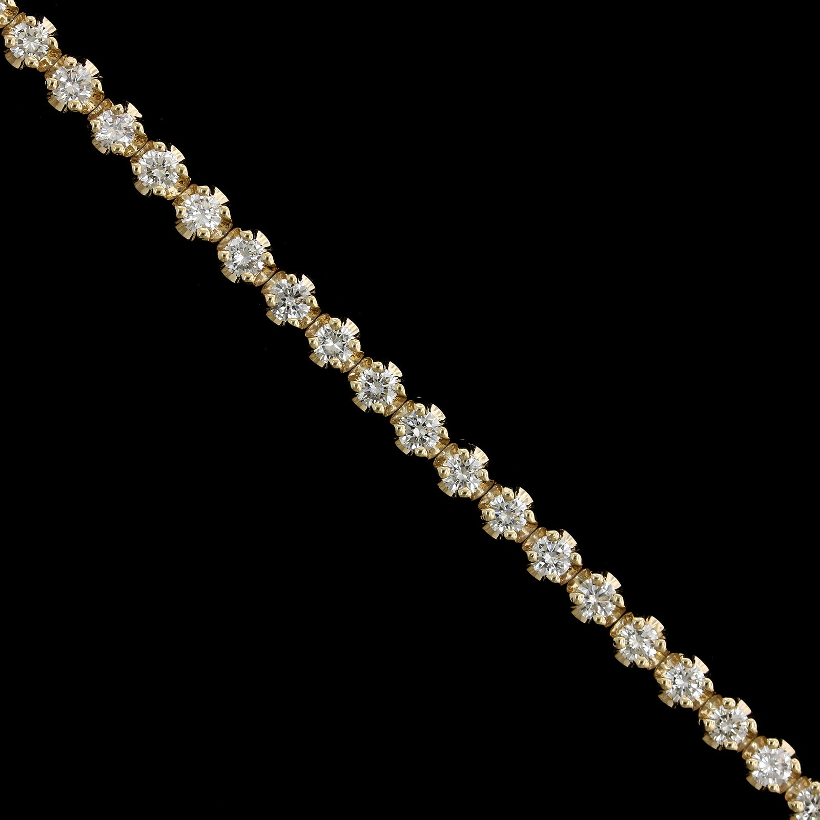 14K Yellow Gold Estate Diamond Tennis Bracelet