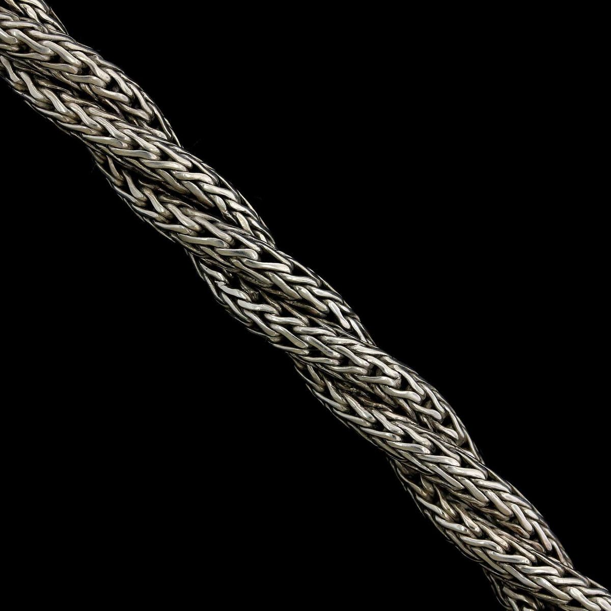 John Hardy Sterling Silver and 18K Yellow Gold Estate Triple Twist Dot Bracelet