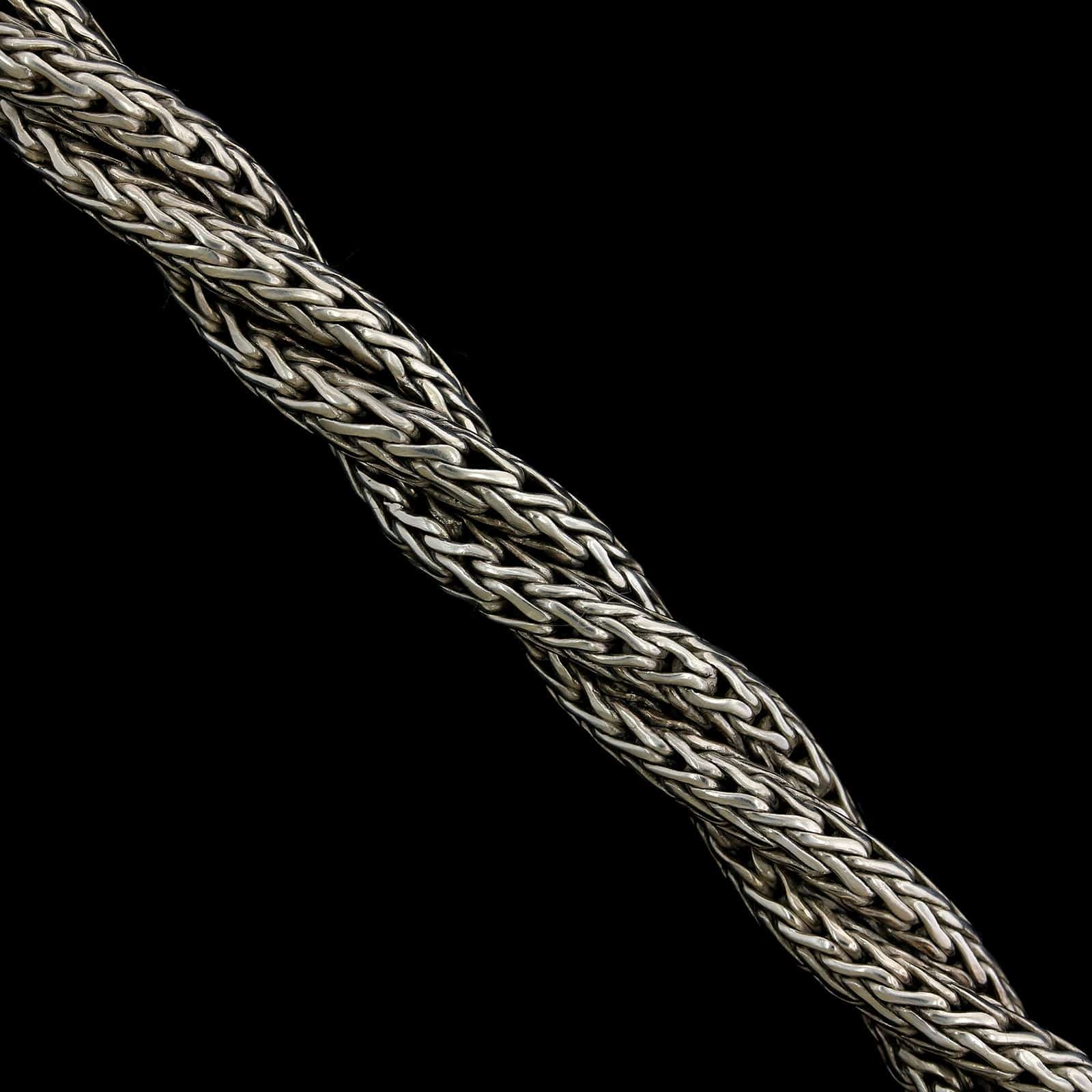 John Hardy Sterling Silver and 18K Yellow Gold Estate Triple Twist Dot Bracelet