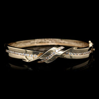 14K Yellow Gold Estate Diamond Bangle