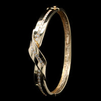 14K Yellow Gold Estate Diamond Bangle