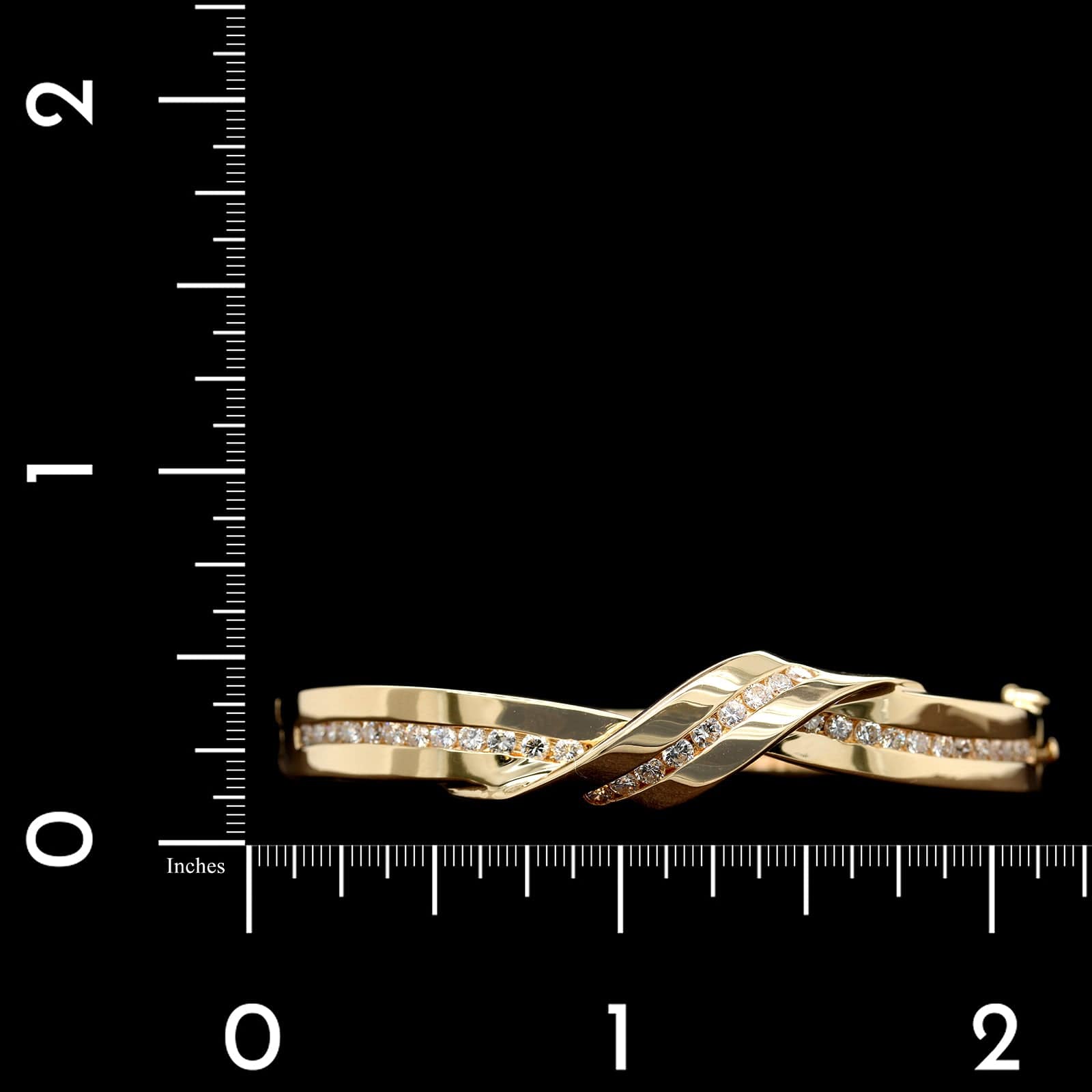 14K Yellow Gold Estate Diamond Bangle
